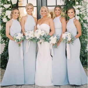 Amsale | Austin bridesmaid dress in ice blue